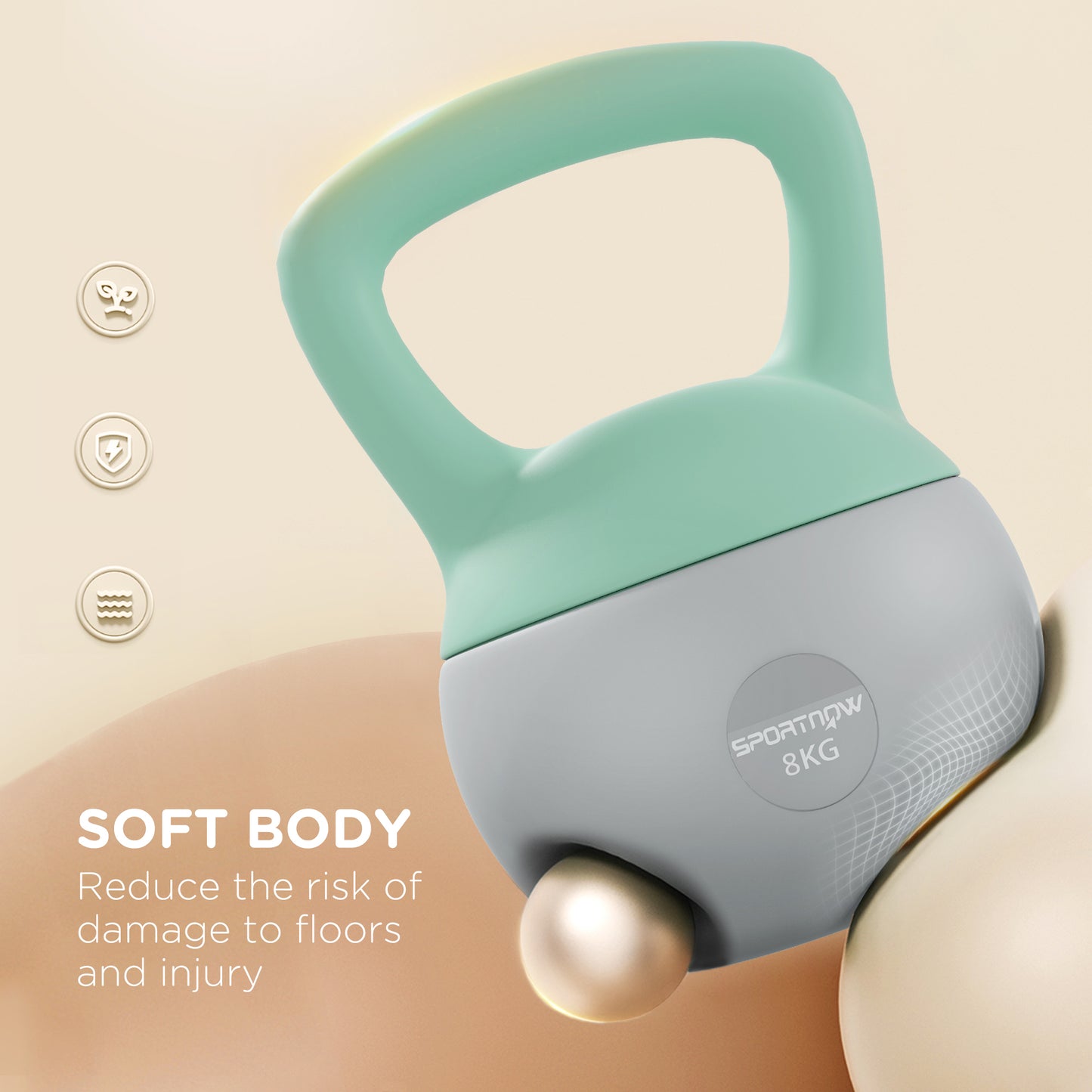 8KG Kettlebell, Soft Kettle Bell with Non-Slip Handle for Home Gym Weight Lifting and Strength Training | SPORTNOW