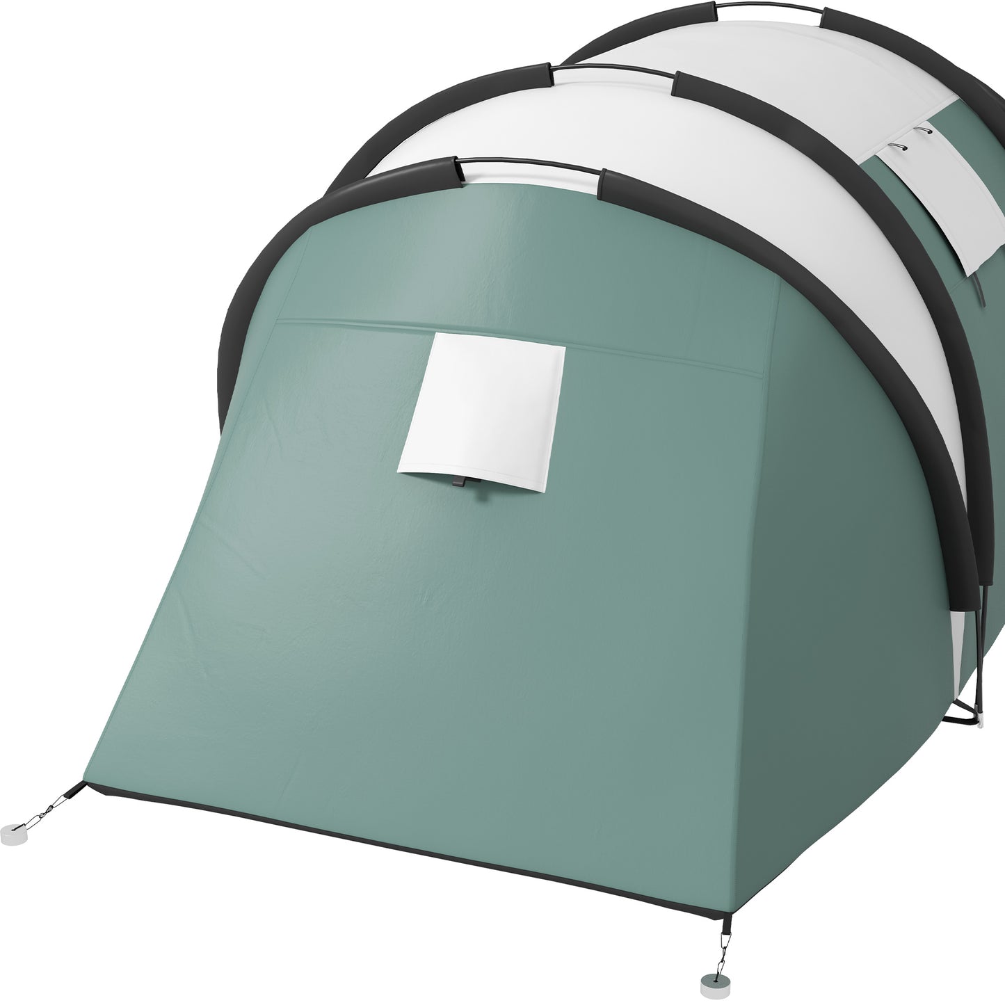 Outsunny Camping Tent with 2 Bedrooms and Living Area, 3000mm Waterproof Family Tent, for Fishing Hiking Festival in Dark Green