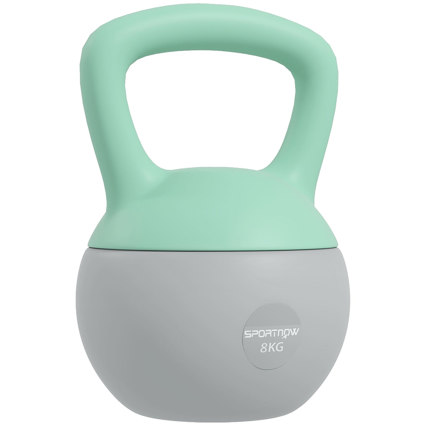 SPORTNOW 4, 8 or 10 KG Kettlebell with Soft Body and Non-Slip Handle Grey and Green