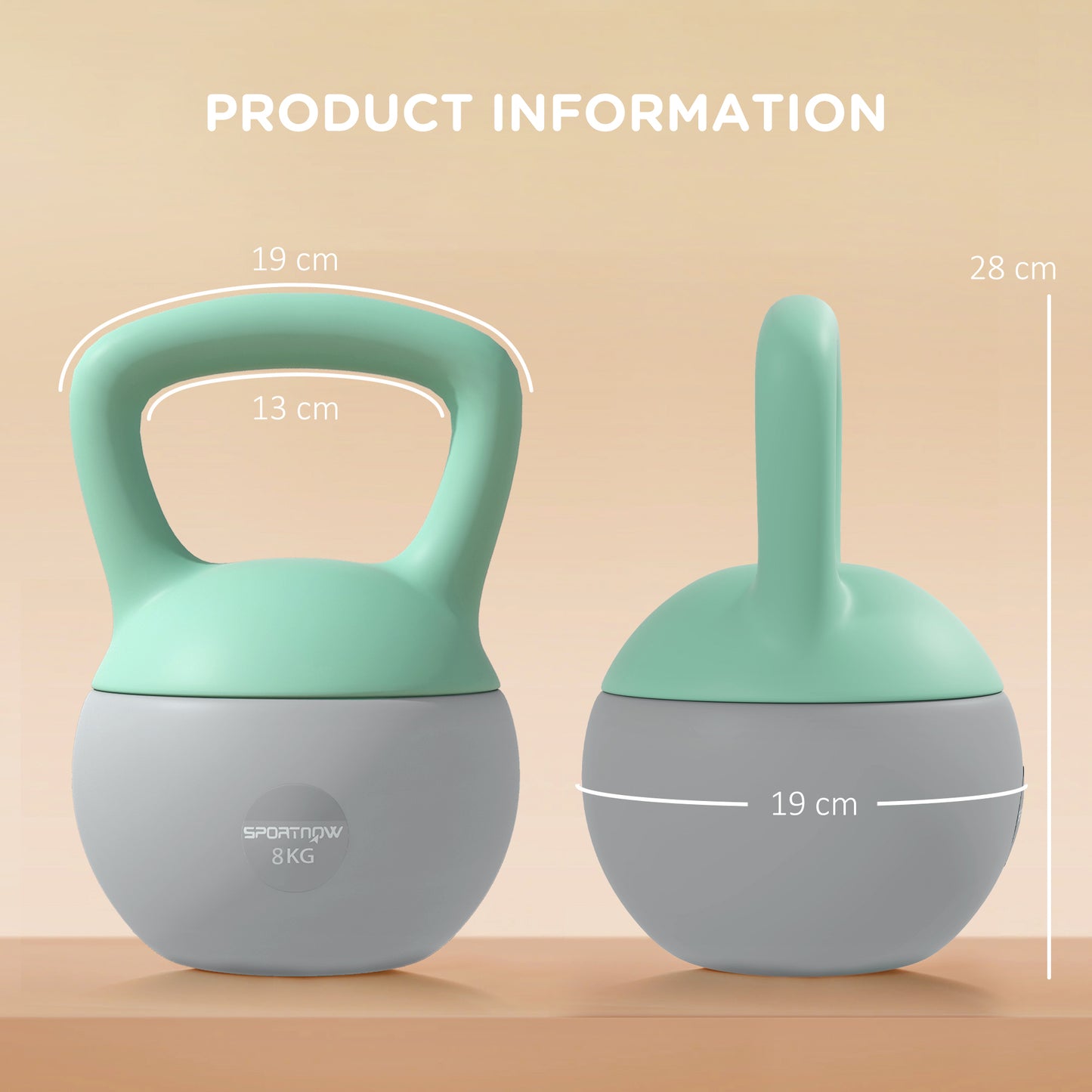 8KG Kettlebell, Soft Kettle Bell with Non-Slip Handle for Home Gym Weight Lifting and Strength Training | SPORTNOW