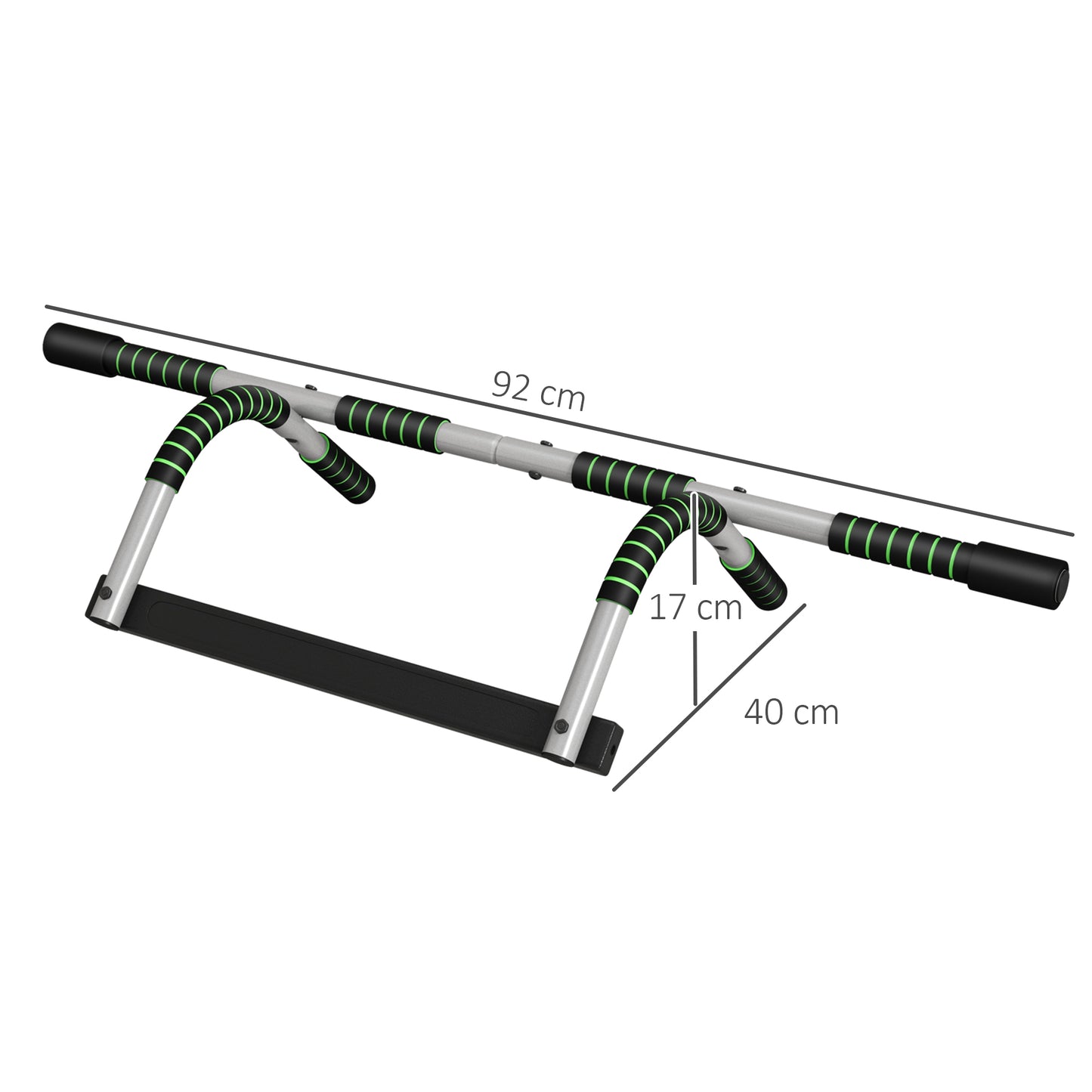 Pull-Up Bar for Doorway, Home Fitness Door Horizontal Bar Push up Bar for Indoor Gym Upper Body Workout in Green by HOMCOM
